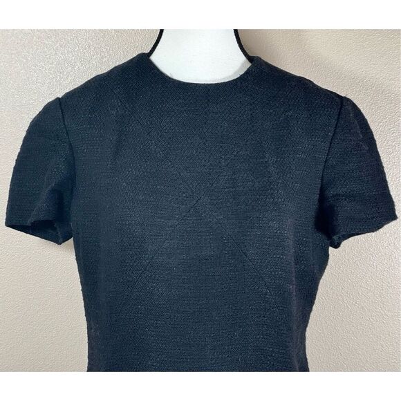 Tory Burch Black Tweed Short Sleeve Fully Lined Dress Women's Size 8US - Picture 3 of 10